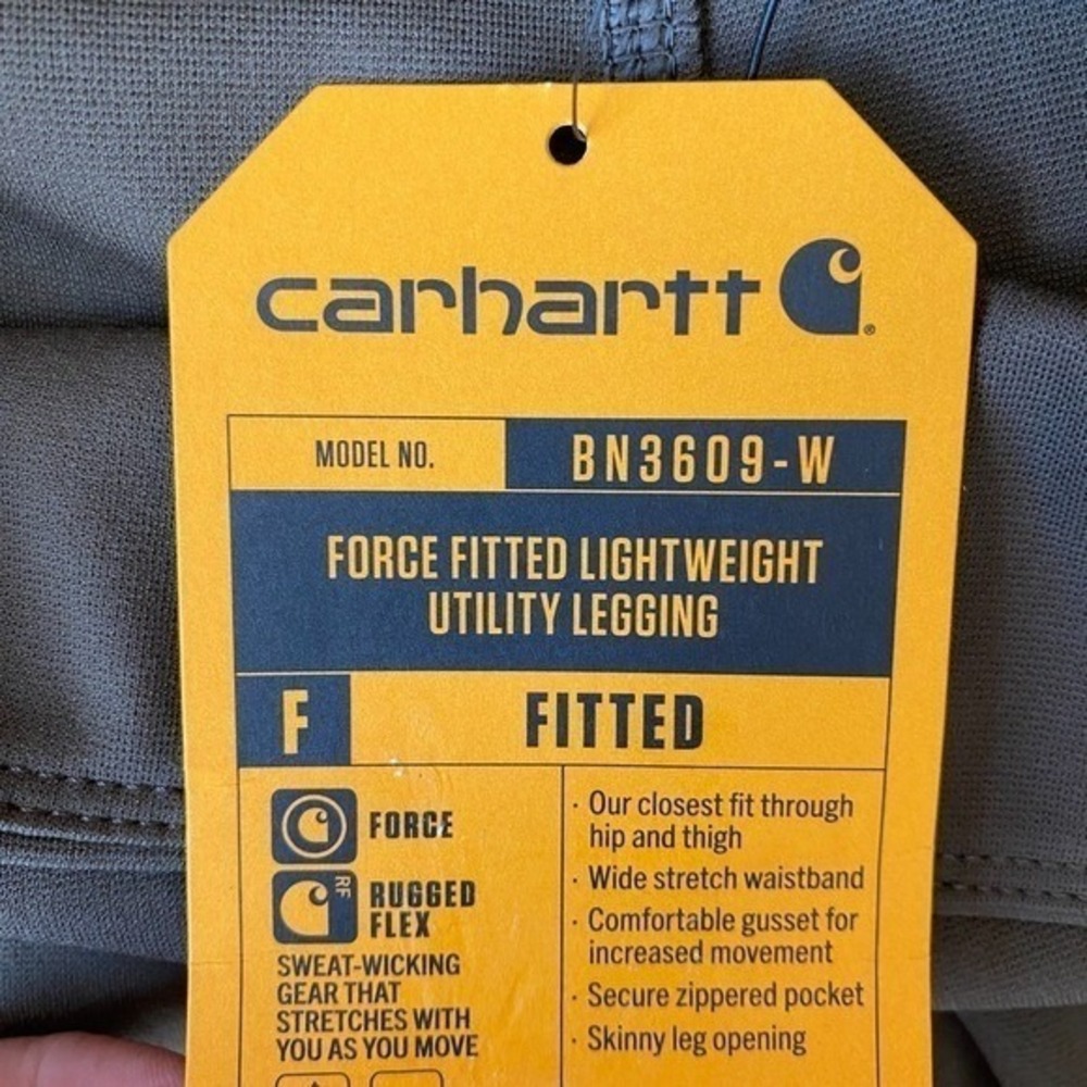 Carhartt Force Utility Leggings Women Size MT Green Fitted Flex Zip Pocket NWT - Picture 7 of 13